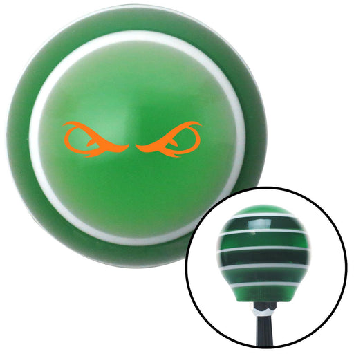 Orange Creepy Eyes Green Stripe Shift Knob with M16 x 15 Insert