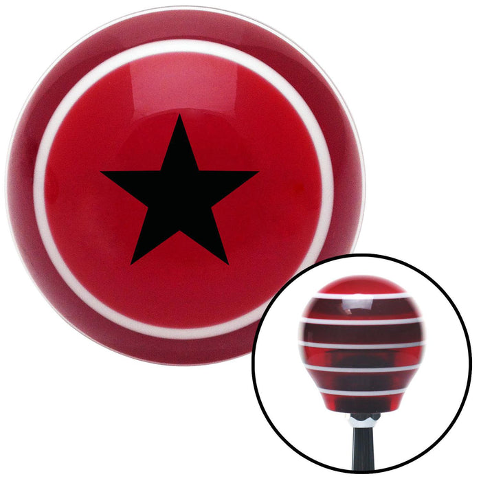 Black Rear Admiral Lower Half Red Stripe Shift Knob with M16 x 15 Insert