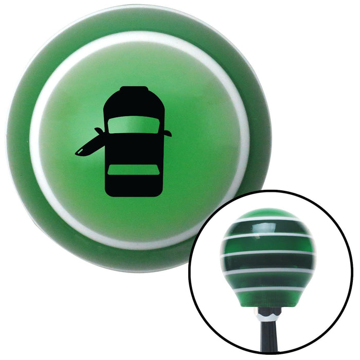 Black Automotive Driver Car Door  Green Stripe Shift Knob with M16 x 15 Insert