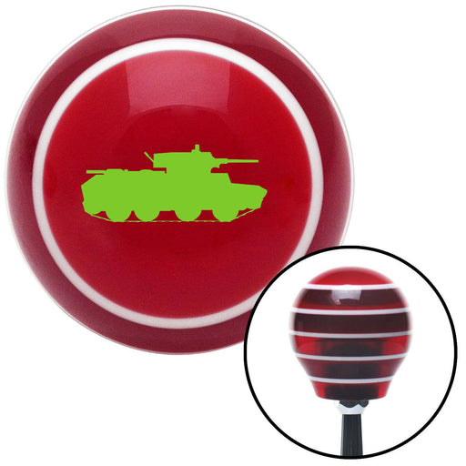 Green Tank Red Stripe Shift Knob with M16 x 15 Insert