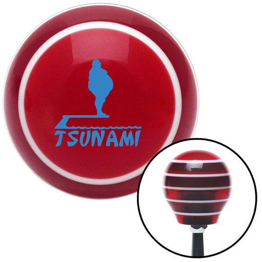 Blue Tsunami Red Stripe Shift Knob with M16 x 15 Insert