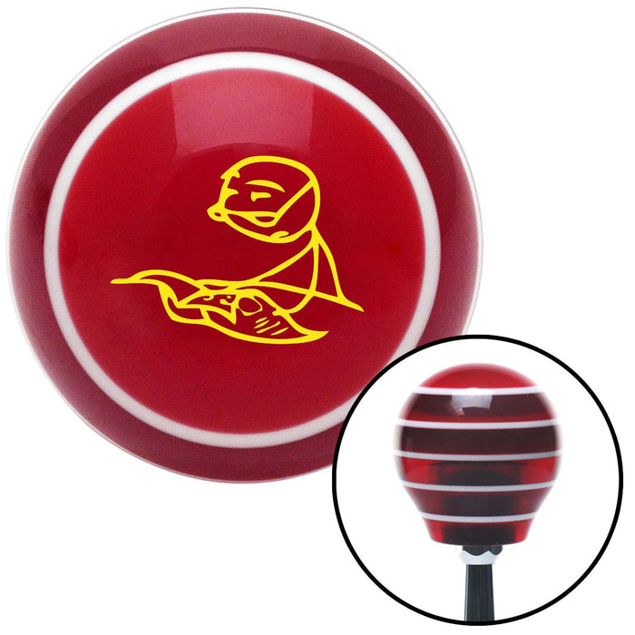 Yellow Newspaper Guy Red Stripe Shift Knob with M16 x 15 Insert