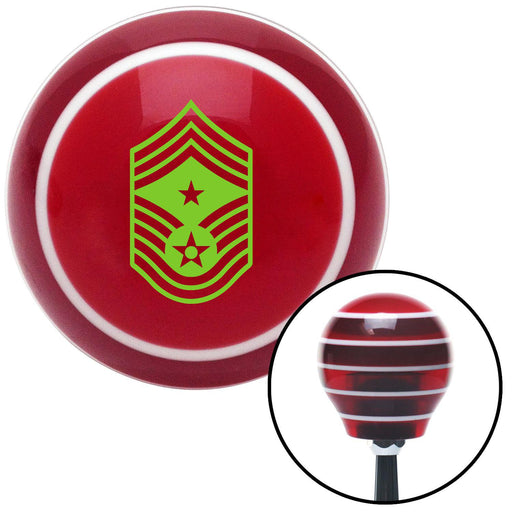 Green Command Chief Master Sergeant Red Stripe Shift Knob with M16 x 15 Insert