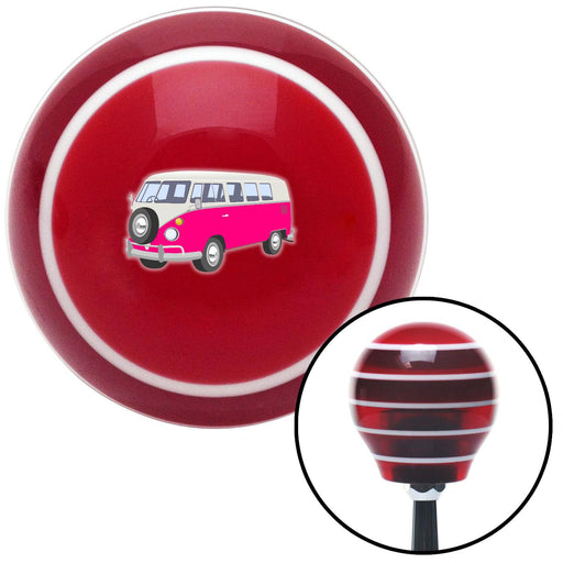 Pink Camper Red Stripe Shift Knob with M16 x 15 Insert