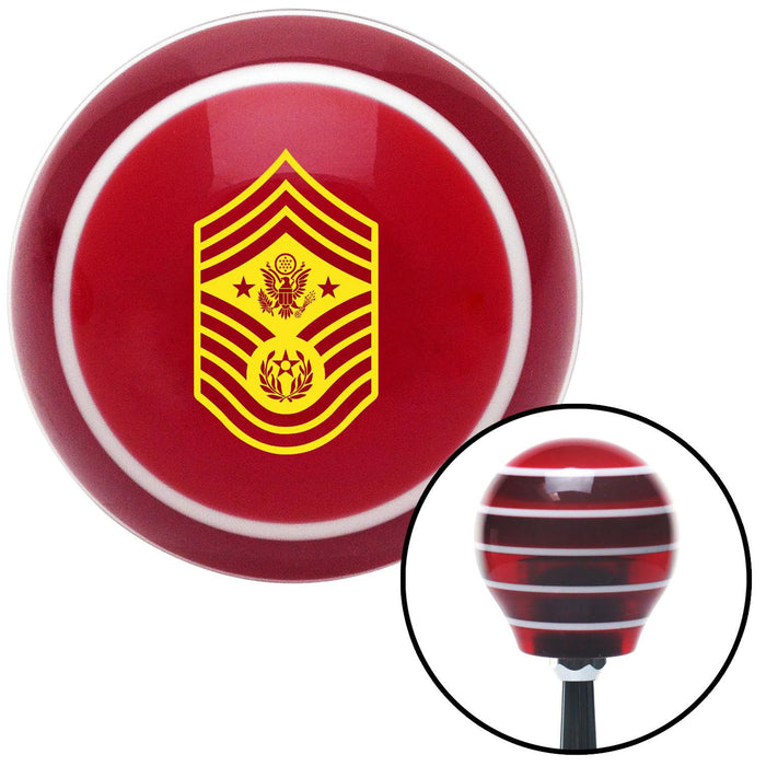 Yellow Chief Master Sergeant of the Air Force Red Stripe Shift Knob with M16 x 15 Insert