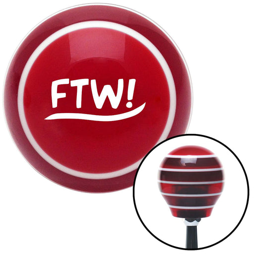 White FTW Red Stripe Shift Knob with M16 x 15 Insert