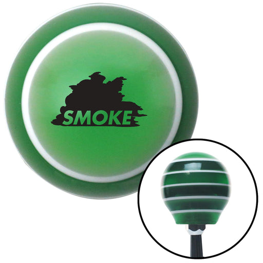 Black Smoke Icon Green Stripe Shift Knob with M16 x 15 Insert