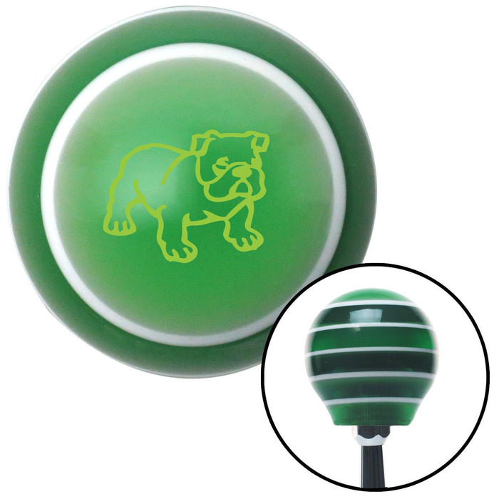 Green English Bulldog Green Stripe Shift Knob with M16 x 15 Insert