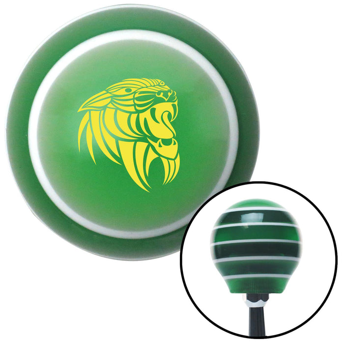 Yellow Wildcat Green Stripe Shift Knob with M16 x 15 Insert