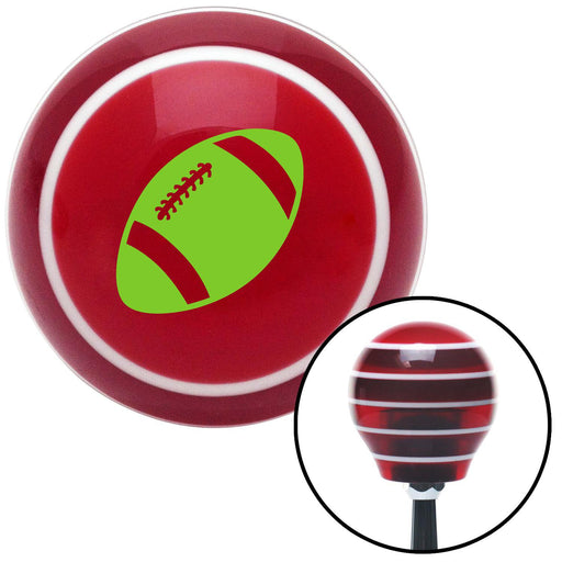 Green Football Red Stripe Shift Knob with M16 x 15 Insert