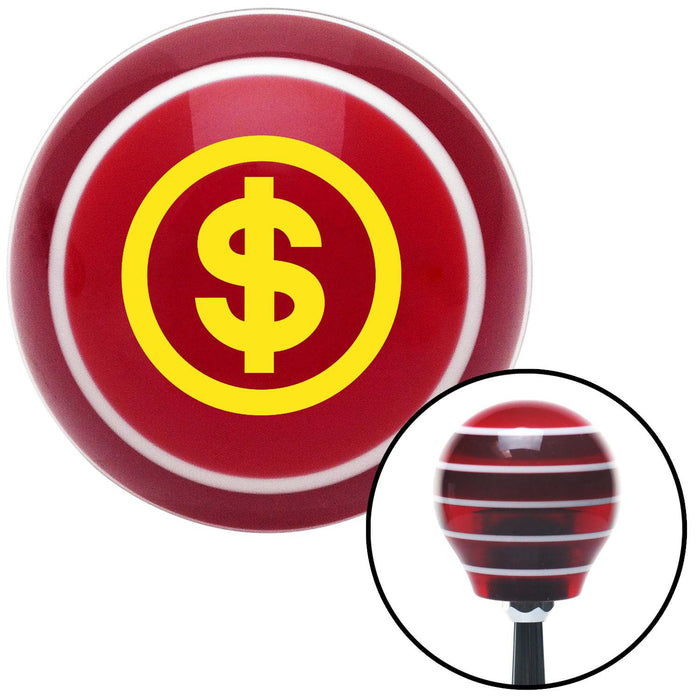 Yellow Money Red Stripe Shift Knob with M16 x 15 Insert