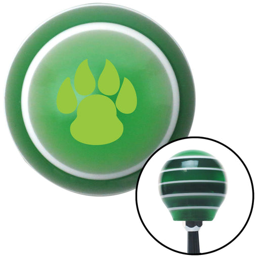 Green Pawprint Sharp Green Stripe Shift Knob with M16 x 15 Insert