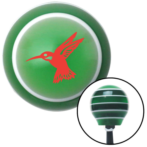 Red Hummingbird Green Stripe Shift Knob with M16 x 15 Insert