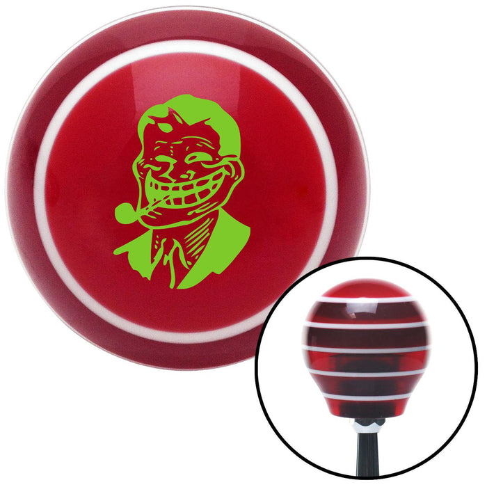 Green Troll Dad Red Stripe Shift Knob with M16 x 15 Insert