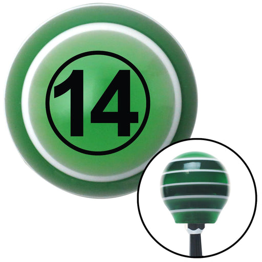 Black Ball 14 Green Stripe Shift Knob with M16 x 15 Insert