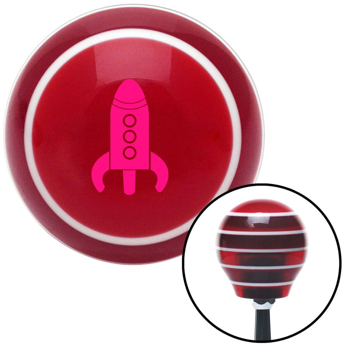 Pink Space Ship Red Stripe Shift Knob with M16 x 15 Insert