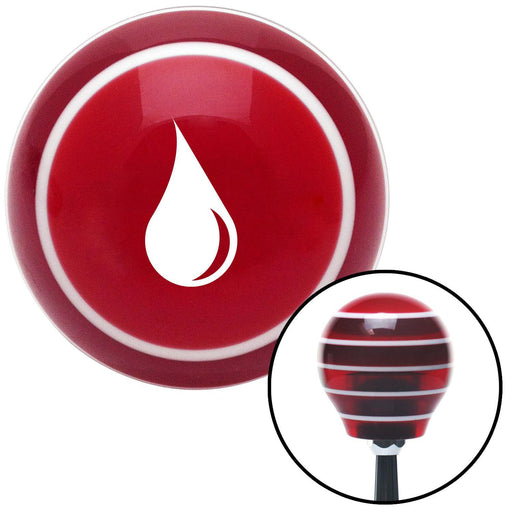 White Drip Red Stripe Shift Knob with M16 x 15 Insert