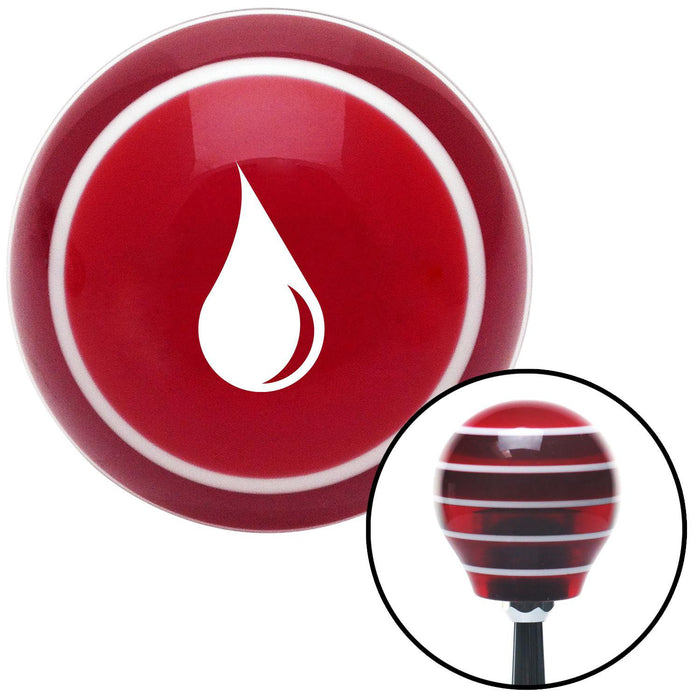 White Drip Red Stripe Shift Knob with M16 x 15 Insert