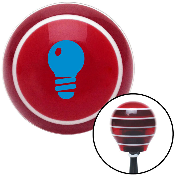 Blue Light Bulb Red Stripe Shift Knob with M16 x 15 Insert