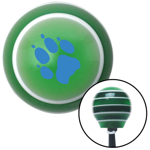 Blue Paw Print Green Stripe Shift Knob with M16 x 15 Insert