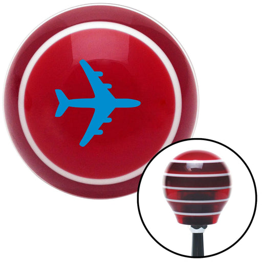 Blue Commercial Airplane Red Stripe Shift Knob with M16 x 15 Insert