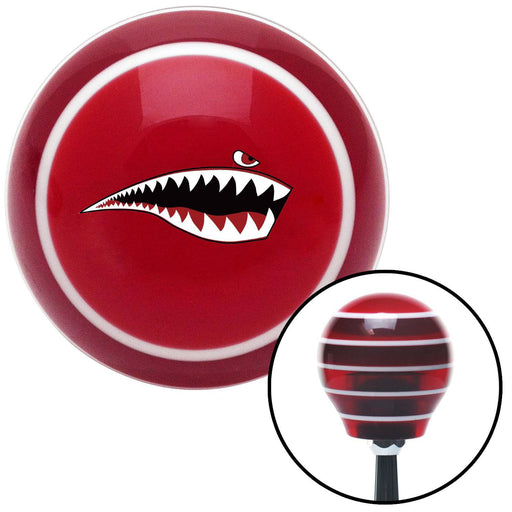 Warhawk Flying Tiger Shark Teeth Red Stripe Shift Knob with M16 x 15 Insert