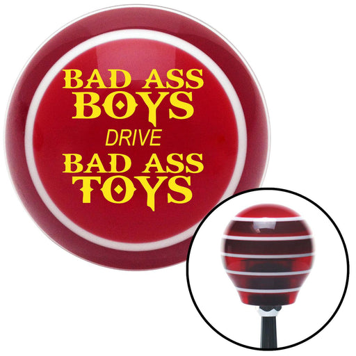 Yellow Bad Ass Boys Drive Bad Ass Toys Red Stripe Shift Knob with M16 x 15 Insert