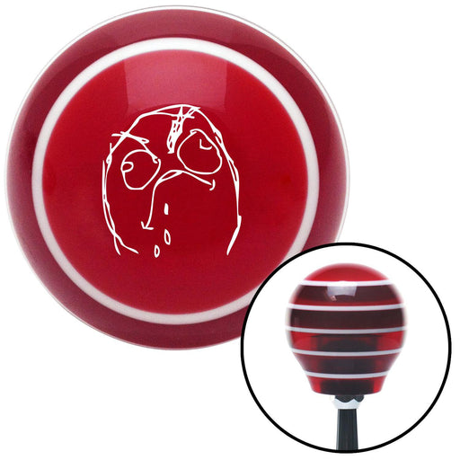 White Derrrp Red Stripe Shift Knob with M16 x 15 Insert