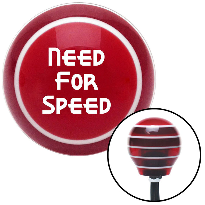 White Need For Speed Red Stripe Shift Knob with M16 x 15 Insert