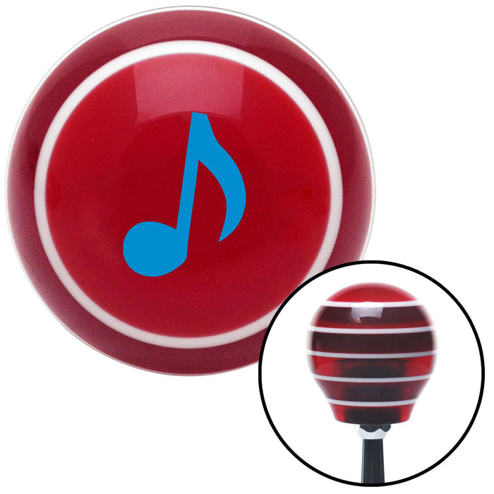 Blue Music Note Red Stripe Shift Knob with M16 x 15 Insert