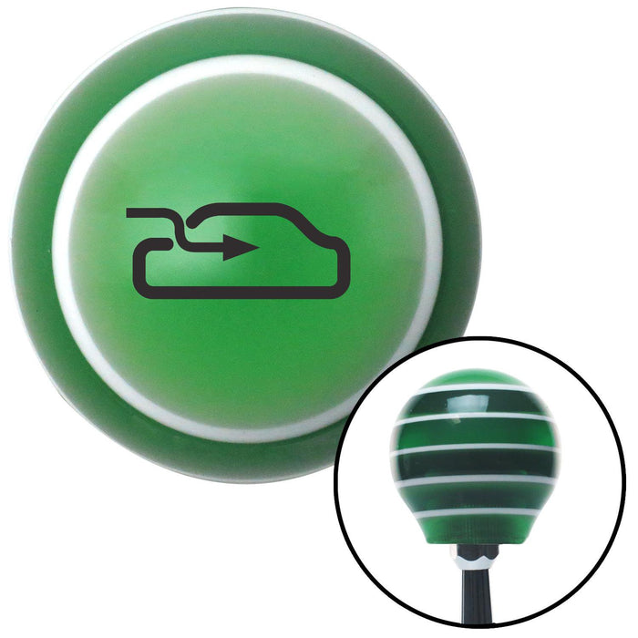 Black Automotive Air Fresh Green Stripe Shift Knob with M16 x 15 Insert