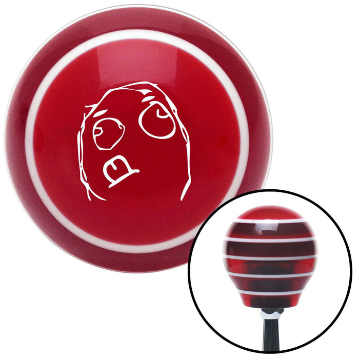 White Concentrated Red Stripe Shift Knob with M16 x 15 Insert