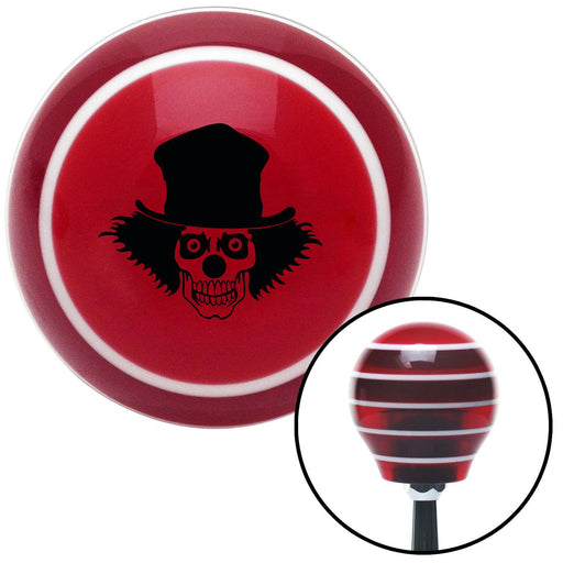 Black Skull Clown Red Stripe Shift Knob with M16 x 15 Insert