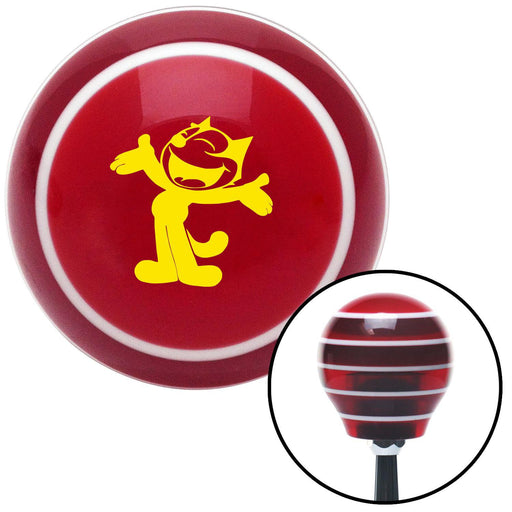 Yellow Felix The Cat Classic Red Stripe Shift Knob with M16 x 15 Insert