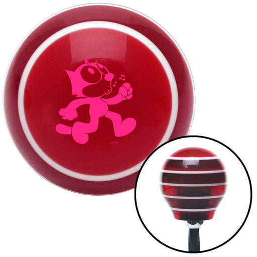 Pink Felix The Cat Whistling Red Stripe Shift Knob with M16 x 15 Insert