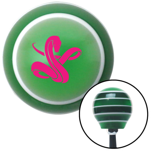 Pink Serpent Green Stripe Shift Knob with M16 x 15 Insert