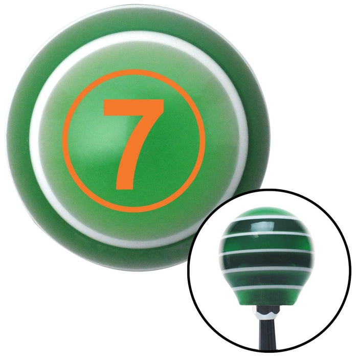 Orange Ball 7 Green Stripe Shift Knob with M16 x 15 Insert