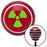 Green Nuclear Hazard Symbol Red Stripe Shift Knob with M16 x 15 Insert