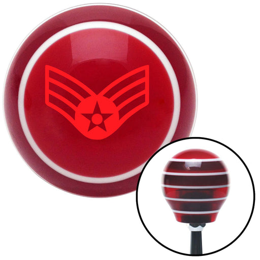 Red Senior Airman Red Stripe Shift Knob with M16 x 15 Insert