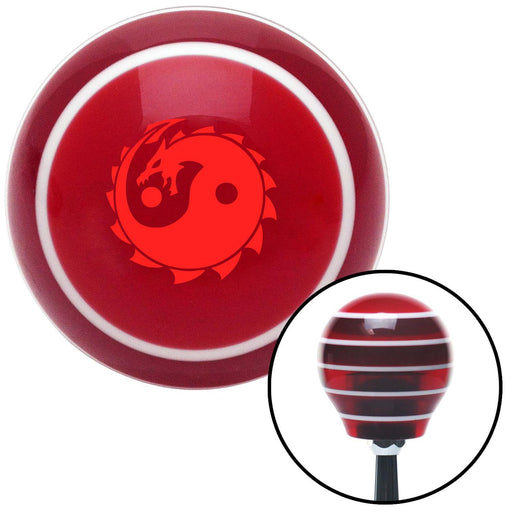 Red Yin Yang Dragon Red Stripe Shift Knob with M16 x 15 Insert