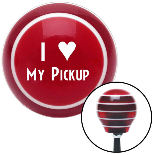 White I 3 MY PICKUP Red Stripe Shift Knob with M16 x 15 Insert