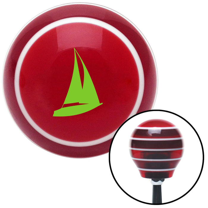 Green Sailboat Red Stripe Shift Knob with M16 x 15 Insert