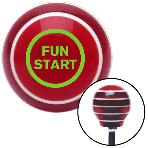 Green Fun Start Red Stripe Shift Knob with M16 x 15 Insert