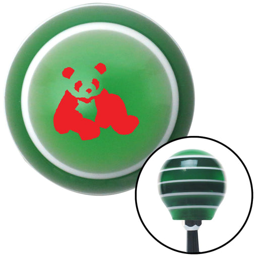 Red Panda Bear Green Stripe Shift Knob with M16 x 15 Insert