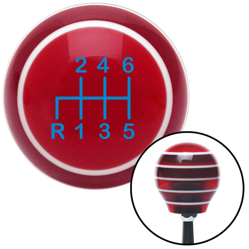 Blue Shift Pattern 21n Red Stripe Shift Knob with M16 x 15 Insert