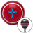 Blue Budded Cross Red Stripe Shift Knob with M16 x 15 Insert