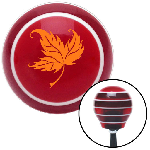 Orange Falling Leaf Red Stripe Shift Knob with M16 x 15 Insert