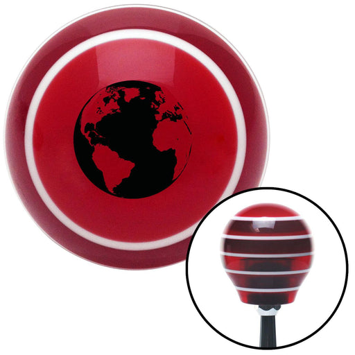 Black World Red Stripe Shift Knob with M16 x 15 Insert