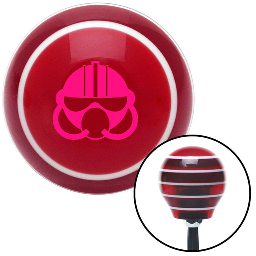 Pink Gas Mask Red Stripe Shift Knob with M16 x 15 Insert