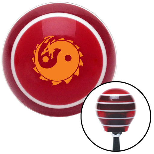 Orange Yin Yang Dragon Red Stripe Shift Knob with M16 x 15 Insert